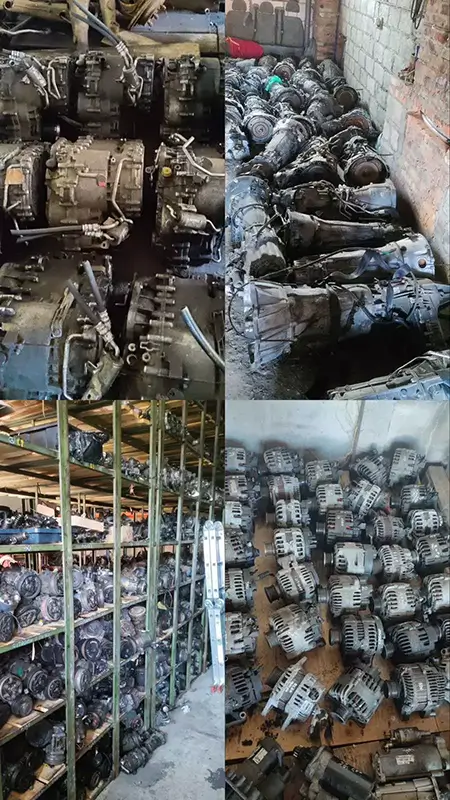 склад двигунів, коробок передач та інших запчастин